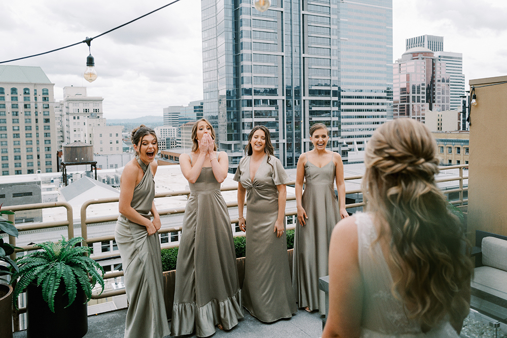 bride and bridesmaids