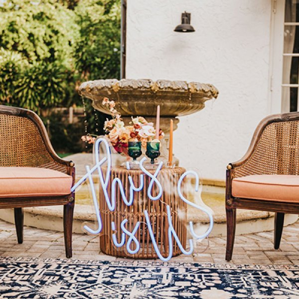 Neon sign at wedding Neon sign at wedding