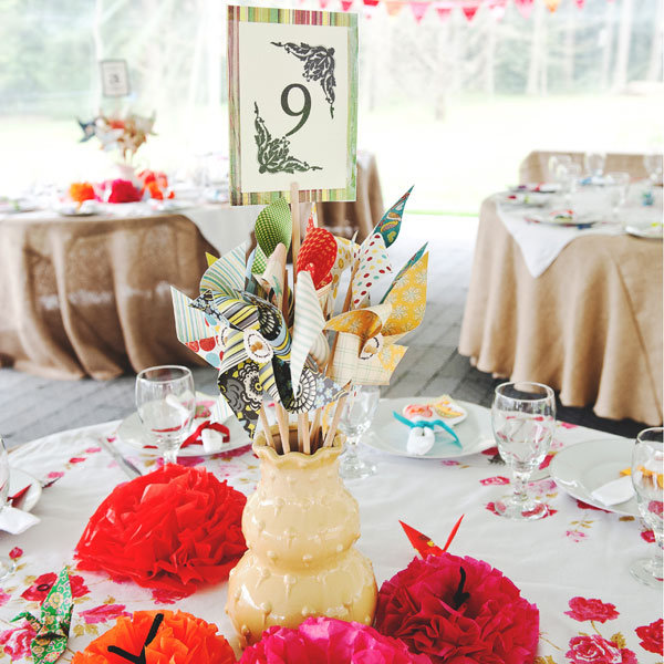 pinwheel wedding centerpiece