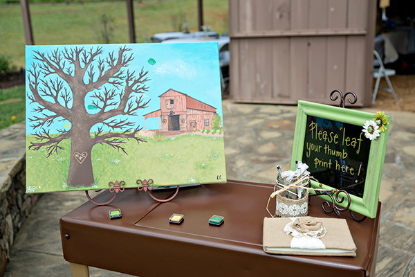 wedding guest book thumbprints