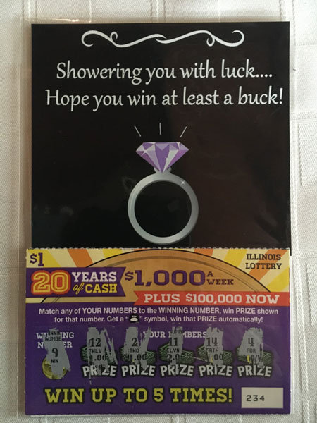 bridal shower favors lottery tickets