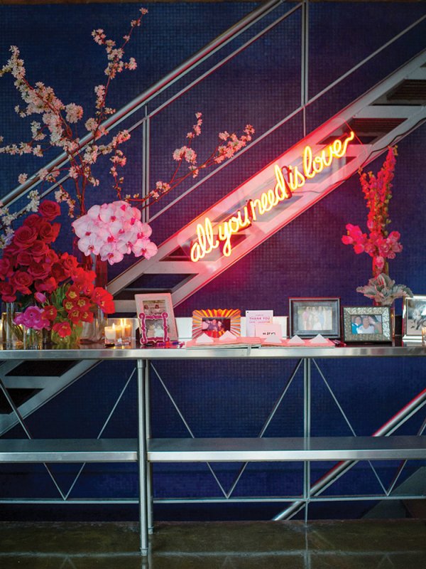 wedding reception entryway table