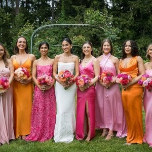 maid of honor bridesmaids and bride
