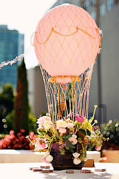 hot air balloon wedding centerpiece