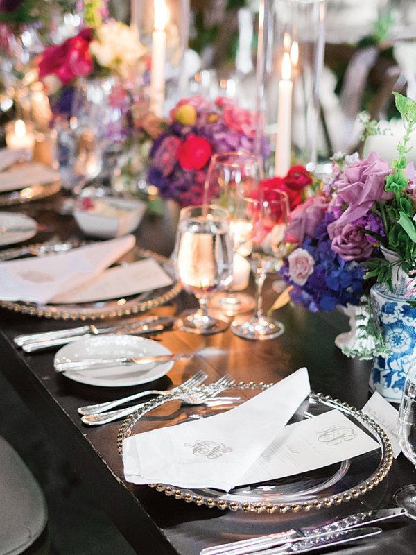 wedding reception table setting