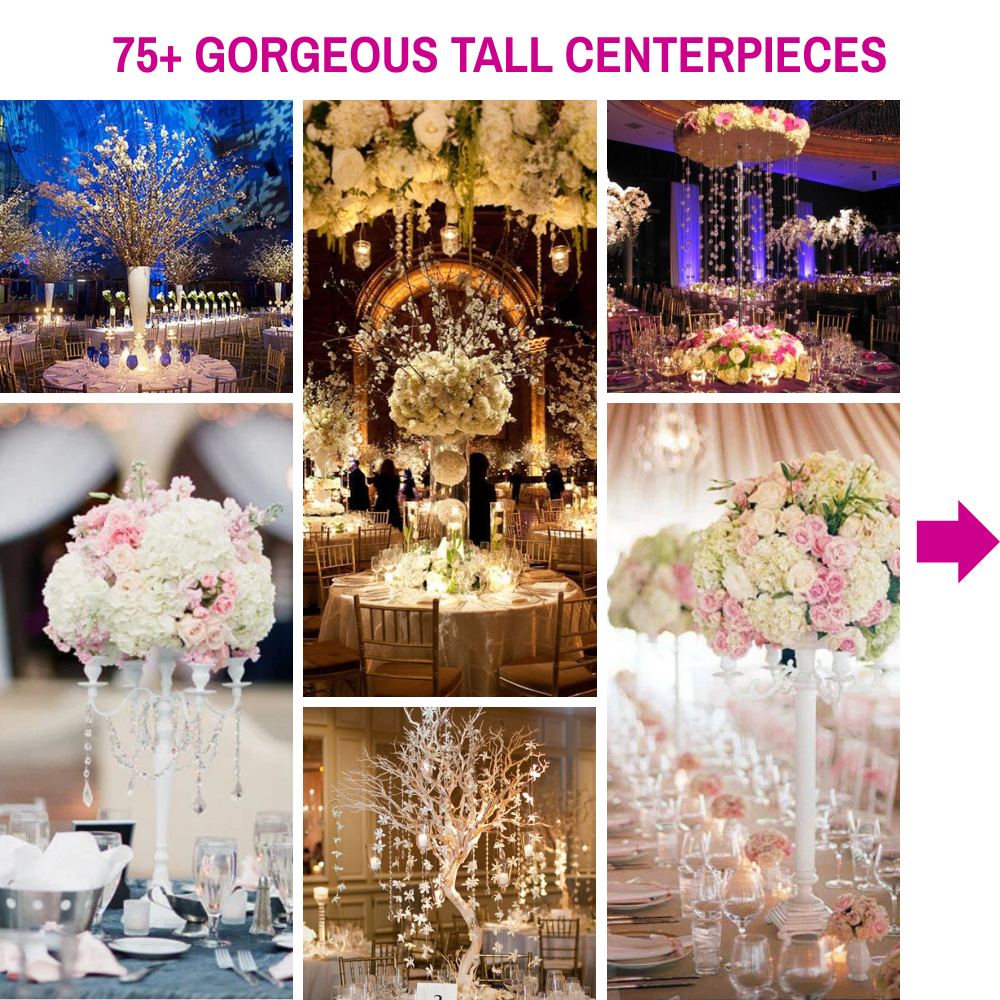 gorgeous tall wedding centerpieces