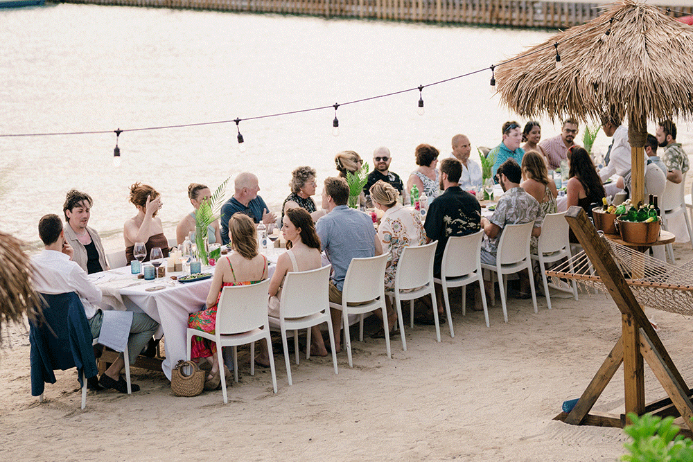 wedding welcome party on the beach